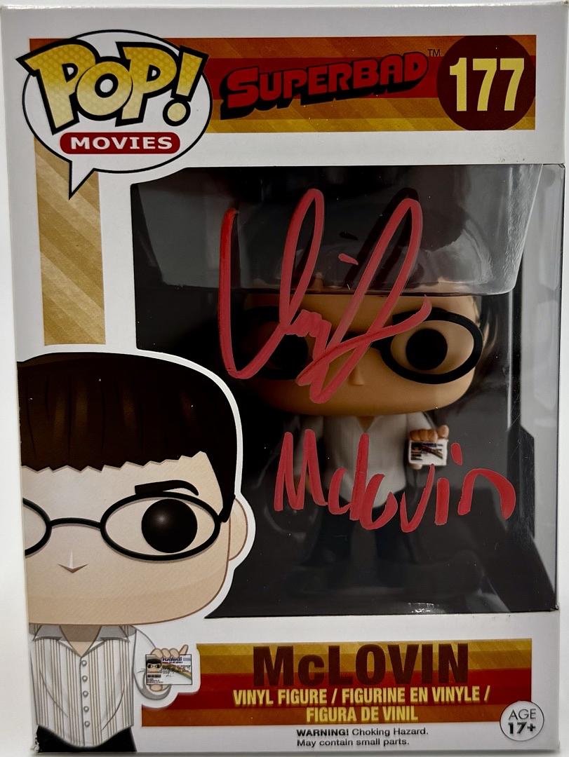 Christopher Mintz-Plasse signed Funko #177 "Superbad" w/McLovin inscription - Official Pix COA